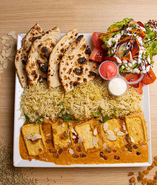 Assiette Shahi Paneer - Fromage cottage sauce crémeuse Goa Fast Food Grenoble